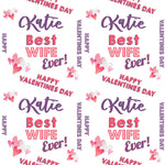 Best Wife Valentines Personalised Wrapping Paper