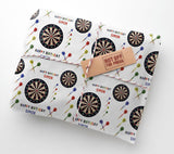 Darts Birthday Gift wrap, ideal for a darts fan's birthday