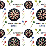 Darts Birthday Gift wrap, ideal for a darts fan's birthday