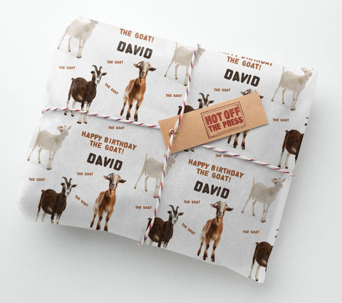 Goat Personalised Birthday Wrapping Paper