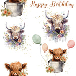 Highland Cow Personalised Birthday Wrapping Paper