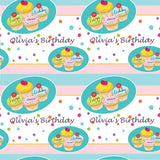 Cupcake Birthday Personalised Wrapping Paper