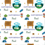 Camping and Caravaning Personalised Birthday Gift Wrap
