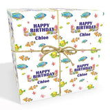 Tropical Fish Personalised Birthday Wrapping Paper (Recyclable)