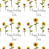 Personalised Sunflowers Birthday Wrapping Paper (Recyclable)