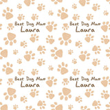Paw Print Dog Mum Personalised Birthday Wrapping Paper - LARGE SHEET (A1) 24 x 32in/610 x 810mm