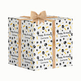 Paw Print Dog Mum Personalised Birthday Wrapping Paper - LARGE SHEET (A1) 24 x 32in/610 x 810mm