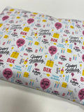 Birthday Name and Age Personalised Wrapping Paper (Recyclable) - Yellow and Pink