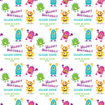 Monsters Personalised Birthday Wrapping Paper - Large Sheet