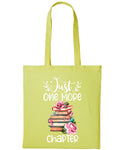 ONE MORE CHAPTER Bookworm Bag Cotton Shopper Book Lover for her Tote Books