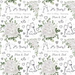 25 Years Floral Silver Wedding Anniversary Personalised Wrapping Paper