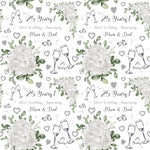 25 Years Floral Silver Wedding Anniversary Personalised Wrapping Paper