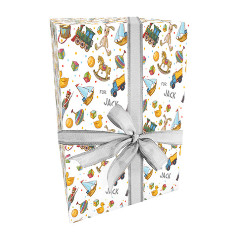 Vintage Toys Personalised Birthday Wrapping Paper