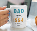 Name & Year Vintage Style Personalised Mug Blue - Gloss Finish