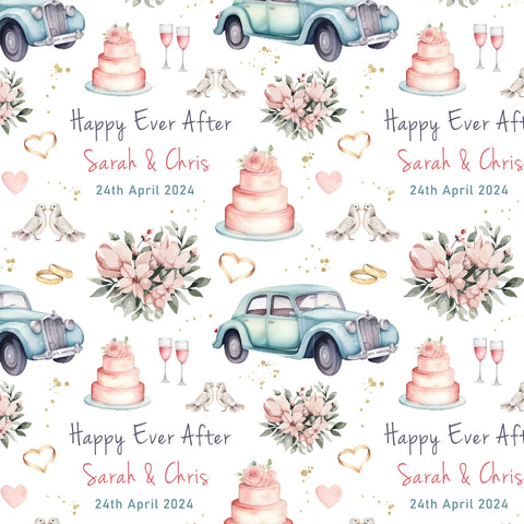 Happy Ever After Wedding Personalised Wrapping Paper