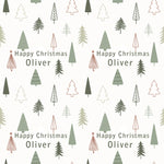 Christmas Trees Personalised Wrapping Paper - Large Sheet