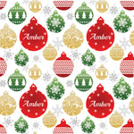 Baubles Personalised Christmas Wrapping Paper