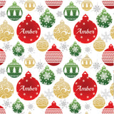 Baubles Personalised Christmas Wrapping Paper