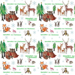 Baby's 1st Christmas Forest Animals Personalised Wrapping Paper