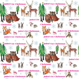 Baby's 1st Christmas Forest Animals Personalised Wrapping Paper