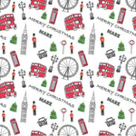 London Red and Black Personalised Christmas Wrapping Paper