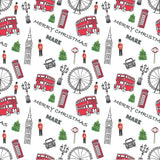 London Red and Black Personalised Christmas Wrapping Paper
