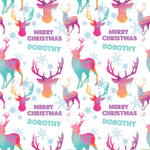 Watercolour Stag Personalised Christmas Wrapping Paper