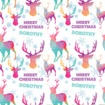 Watercolour Stag Personalised Christmas Wrapping Paper