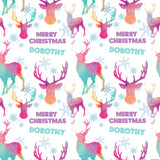 Watercolour Stag Personalised Christmas Wrapping Paper