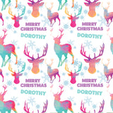 Watercolour Stag Personalised Christmas Wrapping Paper