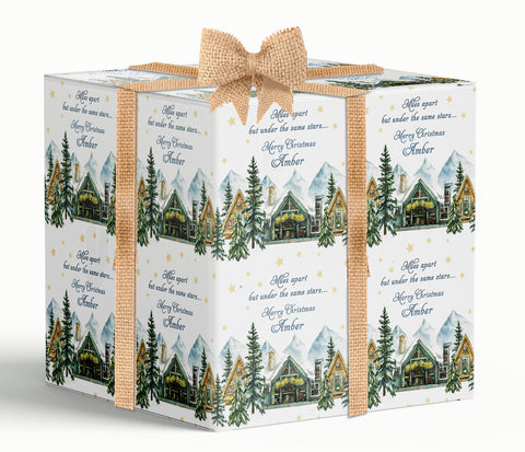 Across The Miles Personalised Christmas Wrapping Paper
