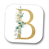 Gold Eucalyptus Initial Coaster