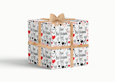 Best Husband Ever Valentines Anniversary Personalised Wrapping Paper