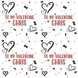 Black Heart Valentines Anniversary Personalised Wrapping Paper For Him For Her