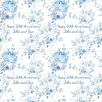 Wedding Anniversary Floral Personalised Wrapping Paper