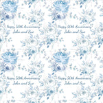 Wedding Anniversary Floral Personalised Wrapping Paper