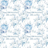 Wedding Anniversary Floral Personalised Wrapping Paper