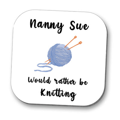 Personalised Knitting Drinks Coaster - Glossy Finish