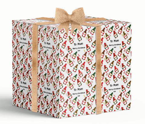 Gnome Gonk Christmas Personalised Wrapping Paper