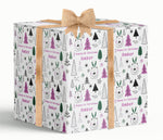 Baby's 1st Christmas Pink Bears and Trees Personalised Wrapping Paper