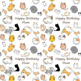 Cartoon Cats Personalised Birthday Wrapping Paper