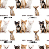 Chihuahua Dog Personalised Birthday Wrapping Paper