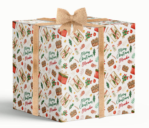 Merry Christmas Gift Personalised Wrapping Paper