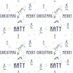 Grey Rabbits Personalised Christmas Wrapping Paper