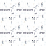 Grey Rabbits Personalised Christmas Wrapping Paper