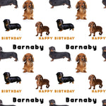 Dachshund Dog Personalised Birthday Wrapping Paper