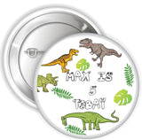 Dinosaur Personalised Birthday Badge, Mirror or Magnet