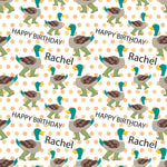 Ducks In Wellies Personalised Birthday Wrapping Paper