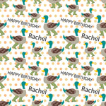 Ducks In Wellies Personalised Birthday Wrapping Paper