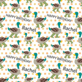 Ducks In Wellies Personalised Birthday Wrapping Paper